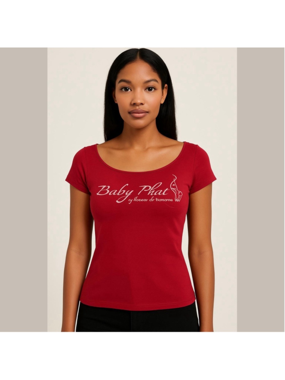 Women's Baby Phat Y2K Red Short Sleeve Tee M with White Logo
